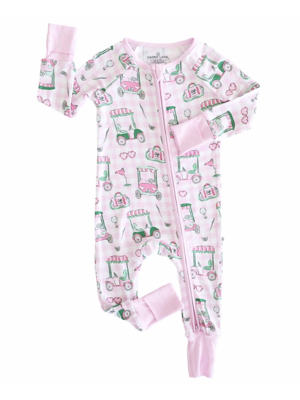 Caden Lane Birdie Babes Convertible Zip Romper | Pink | 12-18 months